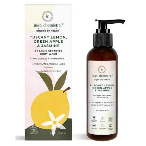 Juicy Chemistry Body Wash For Dry Skin with Tuscany Lemon, Green Apple & Jasmine Lemon 200 ml
